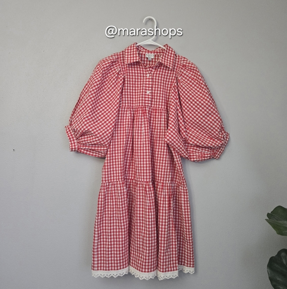 SauLe Parc Red Gingham Mini Dress